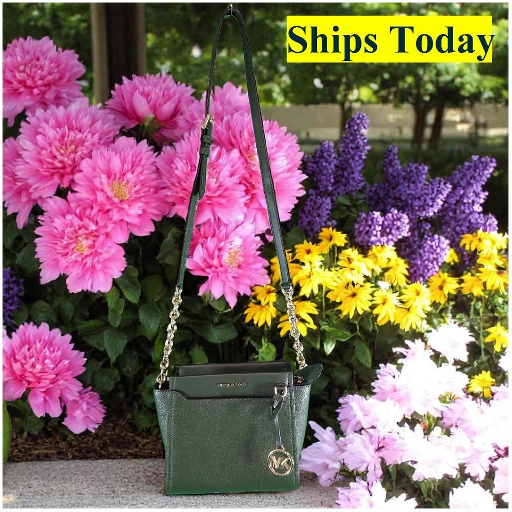 Michael Kors Green Crossbody Purse Shoulder Bag 14624